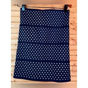 Pleasure Doing Business Pencil Skirt Navy Midnight Stars Medium Poly Rubber Mini